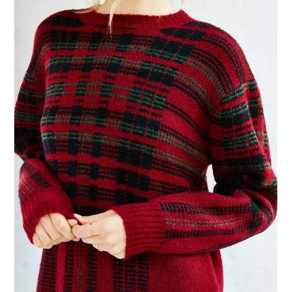 UNIF Sweaters - UNIF x Urban Outfitters Hansen Red Plaid Sweater (XS)